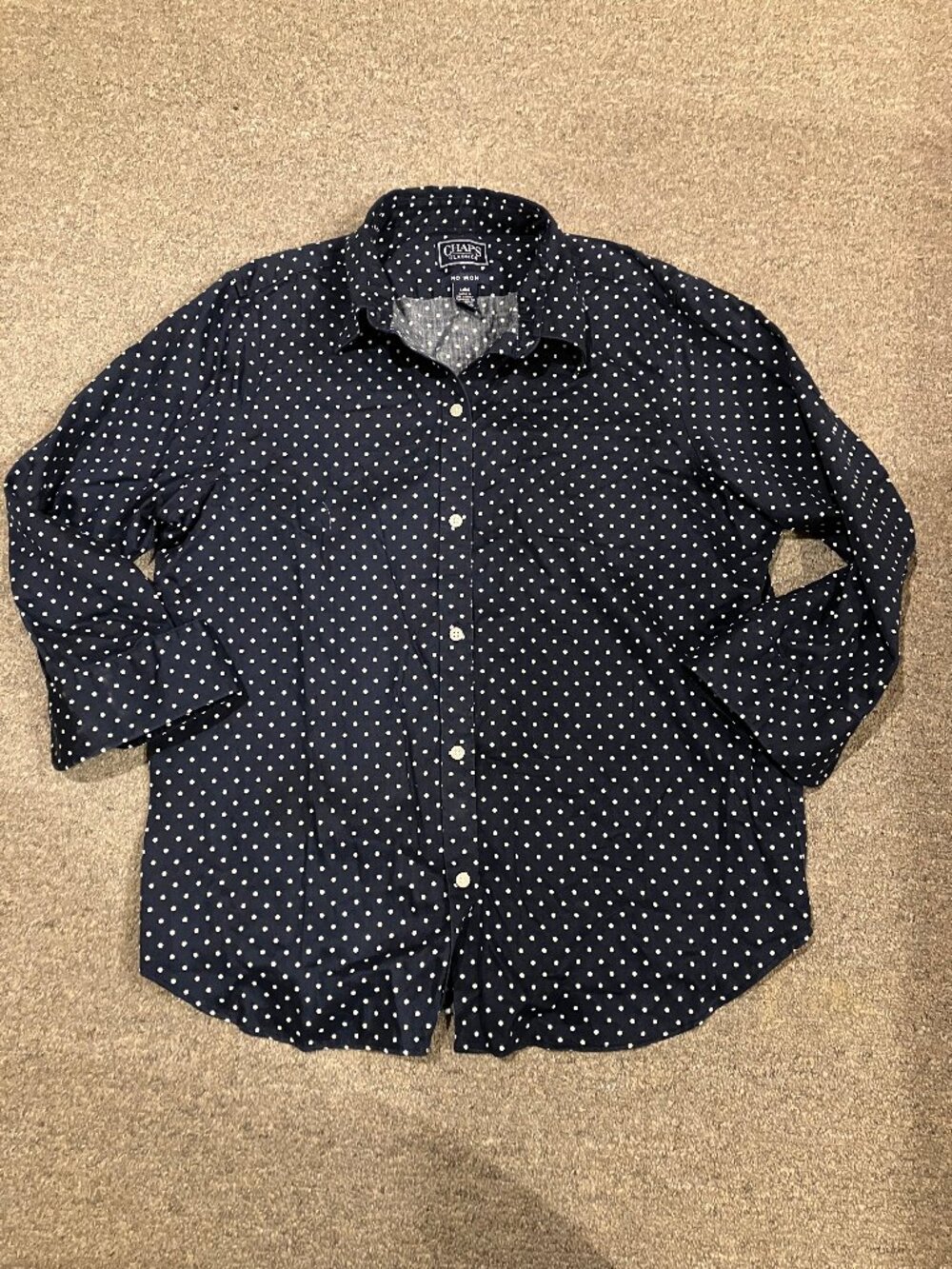 Women's Size Large Chaps 3/4 Sleeve Button Down Shirt